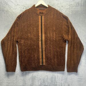 Vintage Saxony Sweater Mens Large Rust Brown Textured Mock Neck Rare Exclusive
